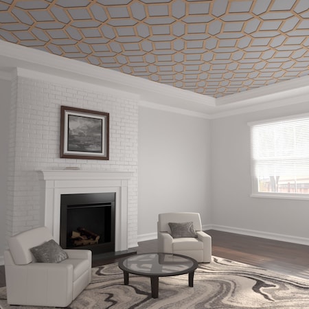 Ekena Millwork 33W x 33H x 14T Small Cameron Decorative Fretwork Wood Ceiling Panels, Hickory CELW33X33X0250CAMHI